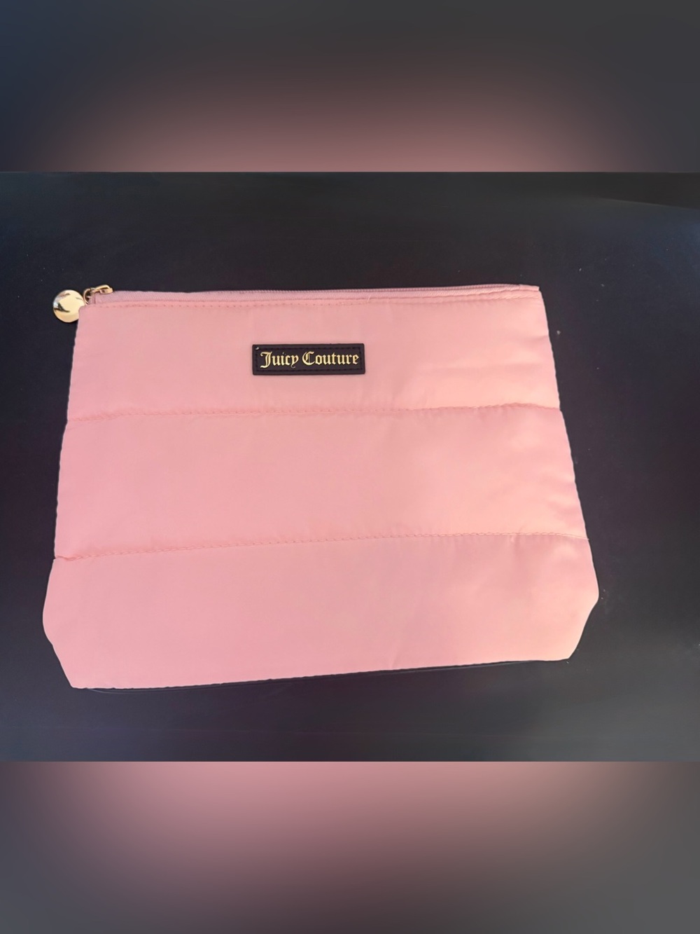Juicy Couture Nylon Pink Quilted Cosmetic Pouch